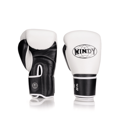 Elite Series Velcro Boxing Glove - White/ Black