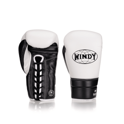 Elite Series Lace-up Boxing Glove - White/ Black