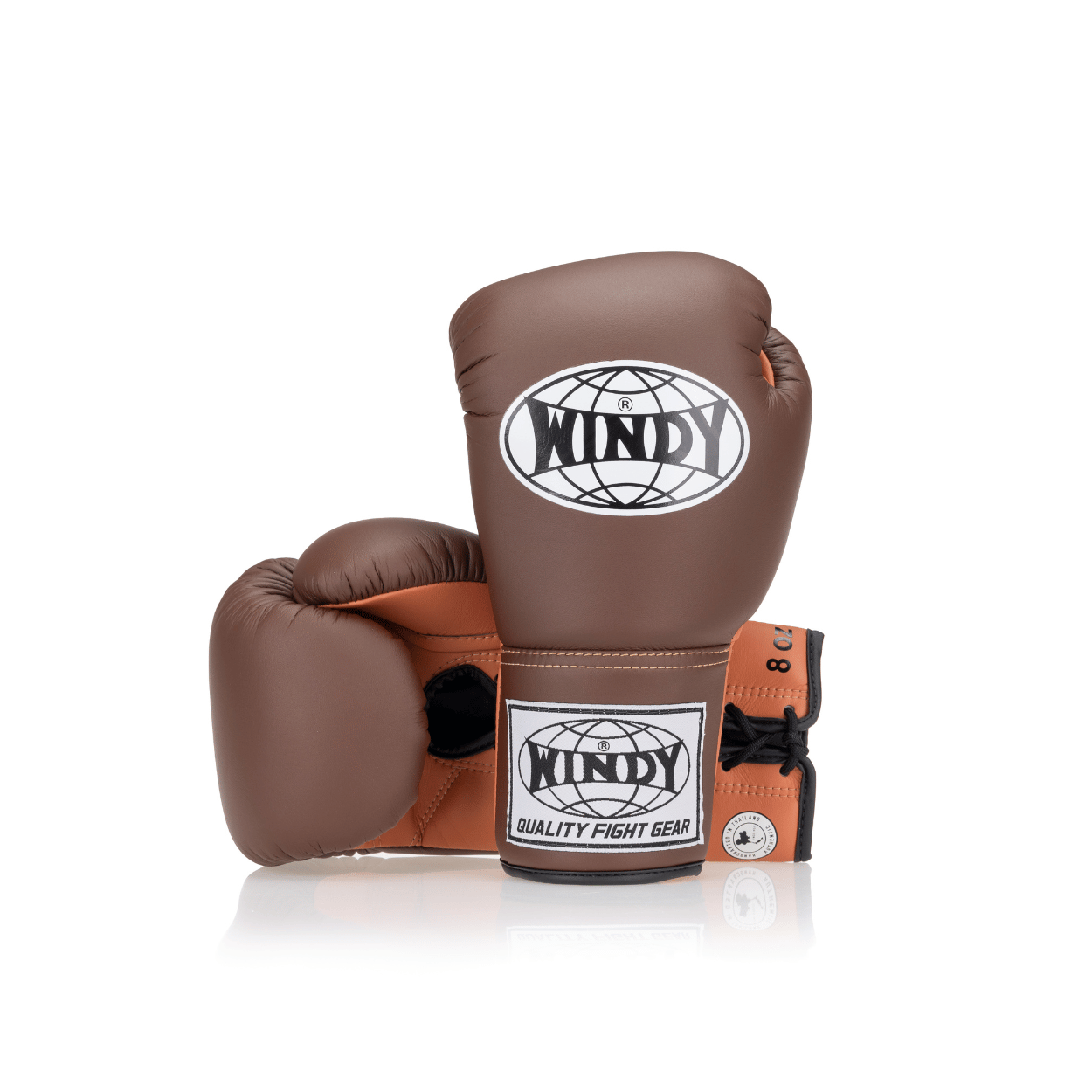 Competition Lace-Up Boxing Glove - Brown/Orange