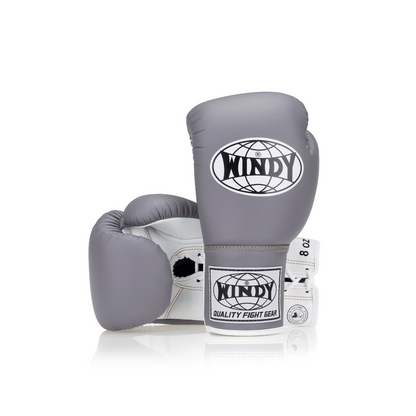 Competition Lace-Up Boxing Glove - Grey/White