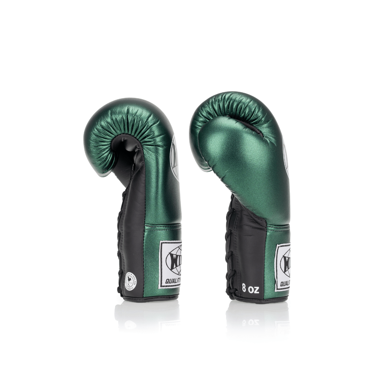 Competition Lace-Up Boxing Glove - Metallic Green/Black