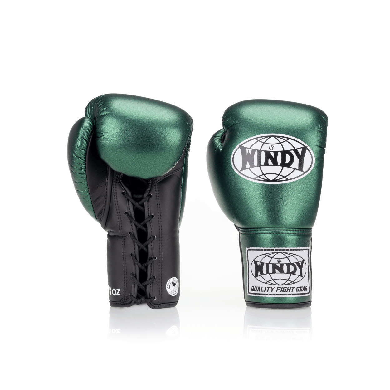 Competition Lace-Up Boxing Glove - Metallic Green/Black