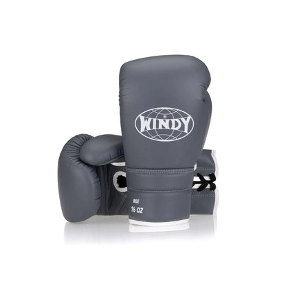 Elite Series Lace-up Boxing Glove - Grey/White