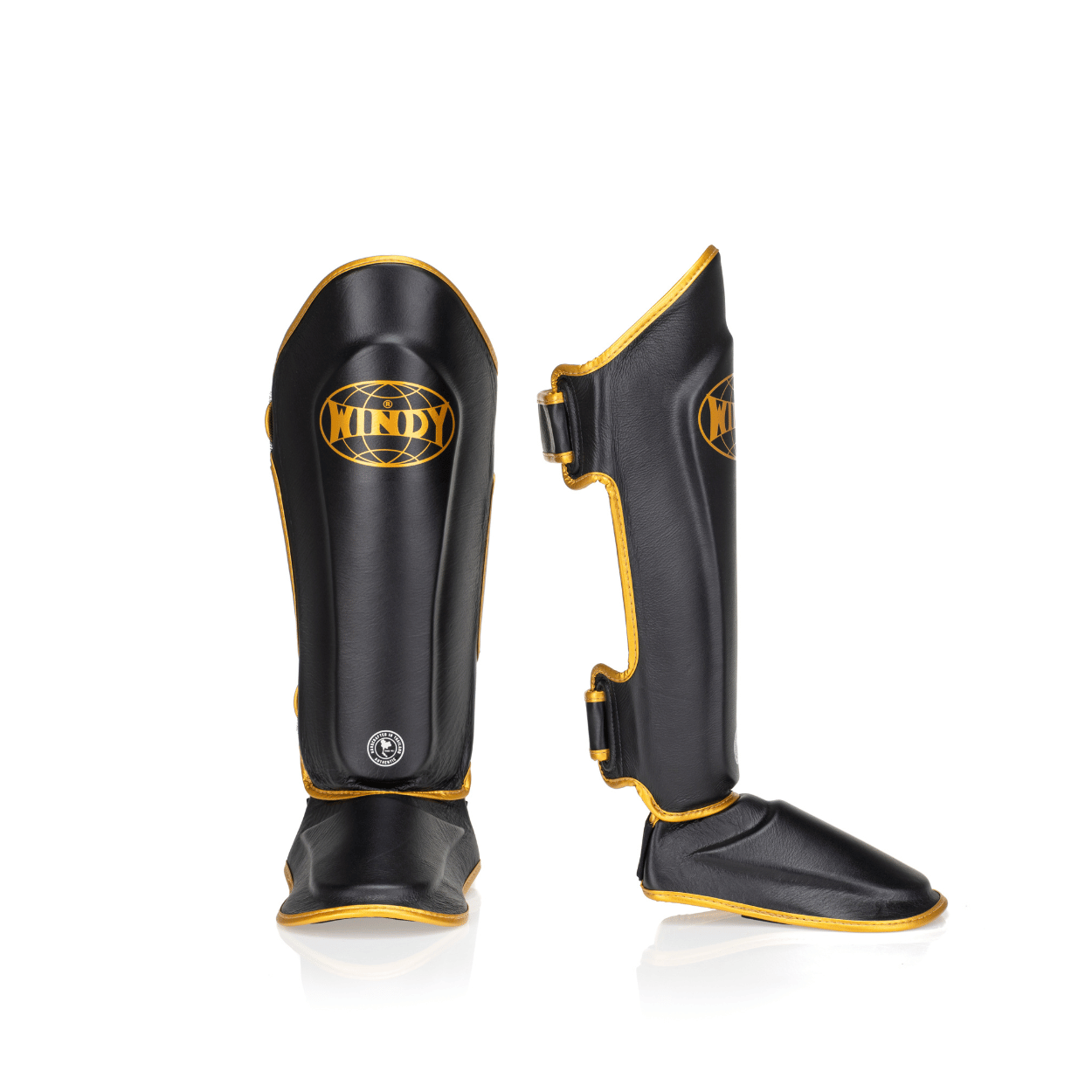 Proline Gold Leather Shin Guard - Black