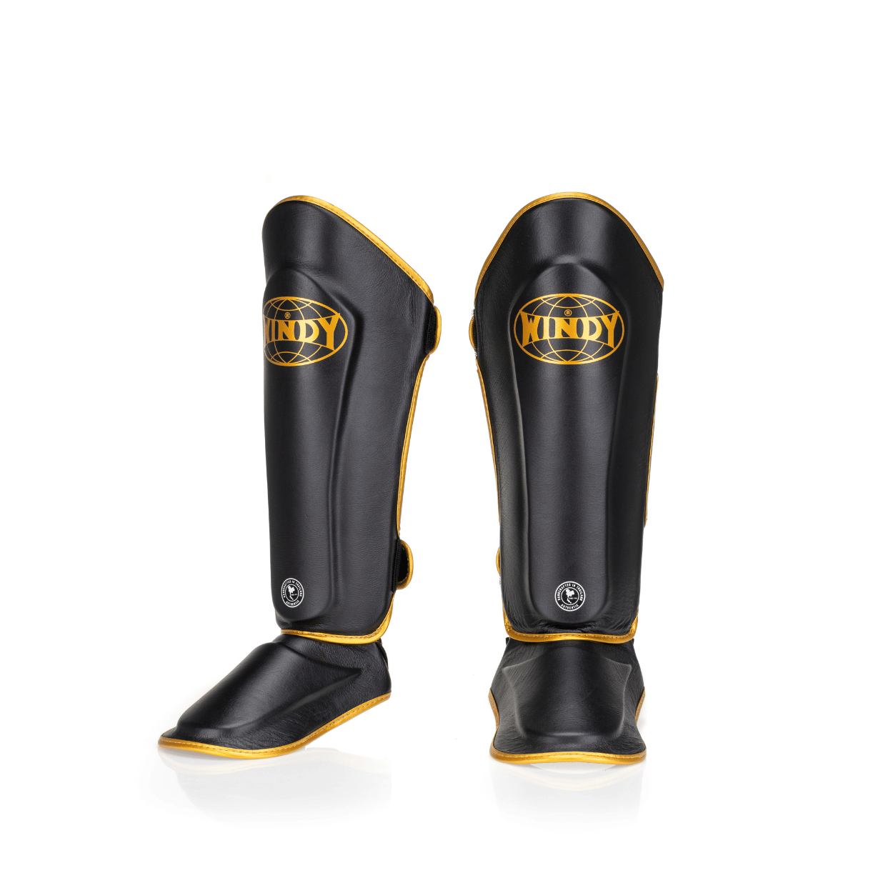 Proline Gold Leather Shin Guard - Black