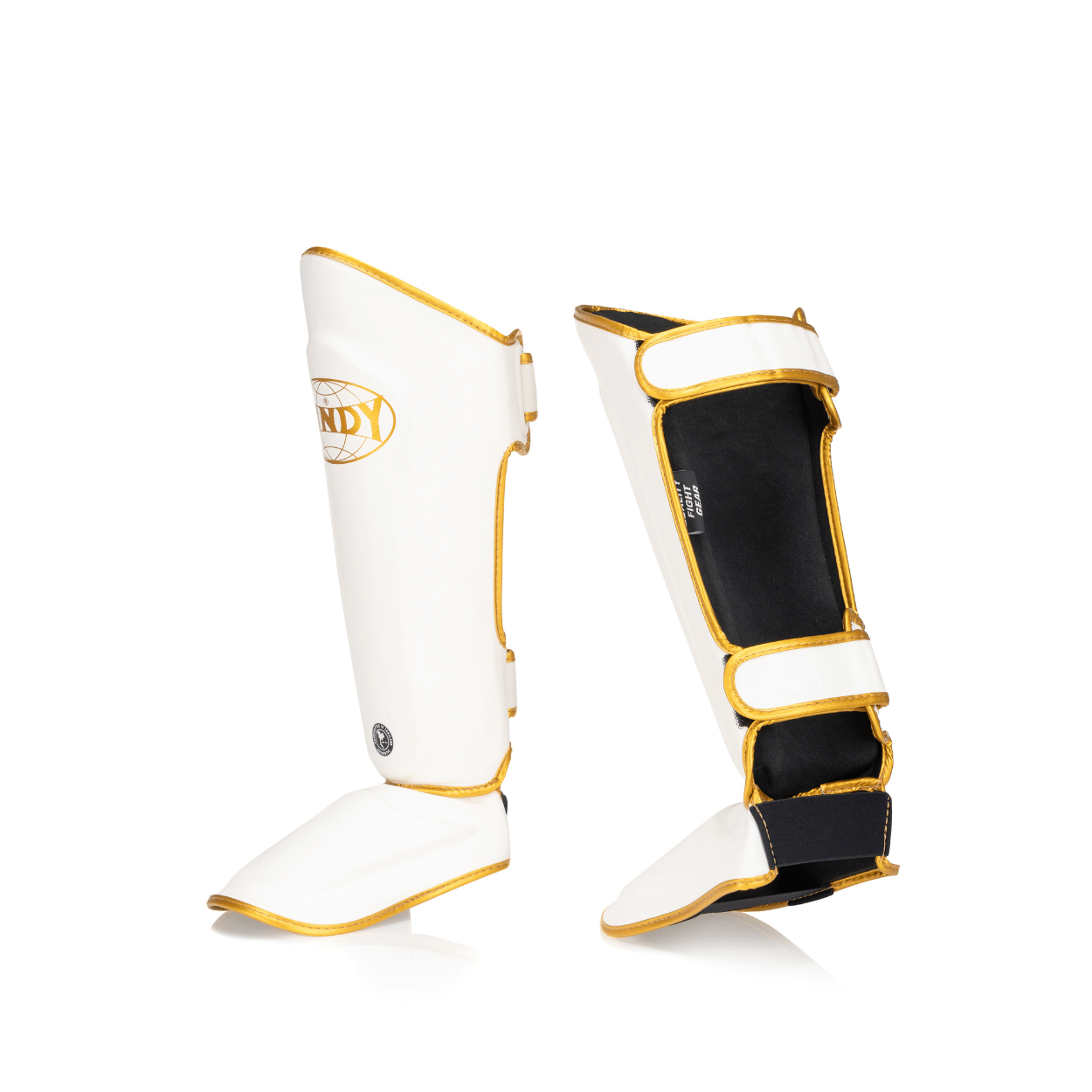 Proline Gold Leather Shin Guard - White